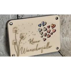 Geldkarte aus Holz mit Herz Gravur – Originelles Geldgeschenk für jeden Anlass