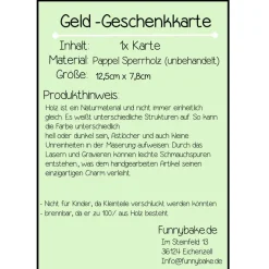 Geldkarte Geschenkkarte Geburtstag Happy Birthday Witzig lustig Holzkarte Alt,aber Geil !