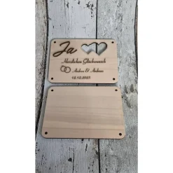 Geldkarte, Geschenkkarte, Holzkarte zur Hochzeit, Verlobung und andere Anlässe personalisierbar