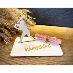 Geldscheinhalter Baseball, Geldgeschenk, Geburtstag, Geschenk, Wunschtext, Personalisierbar