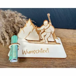 Geldscheinhalter Biathlon, Ski, Skifahrer, Skiurlaub, Berge, Winterurlaub, Geldgeschenk, Geburtstag, Geschenk, Wunschtex