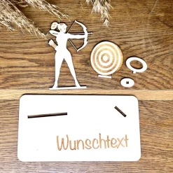 Geldscheinhalter Bogenschießen, Pfeil und Bogen, Geldgeschenk, Geburtstag, Geschenk, Wunschtext, Personalisierbar