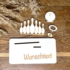 Geldscheinhalter Bowling, Kegeln, Geldgeschenk, Geburtstag, Geschenk, Wunschtext, Personalisierbar