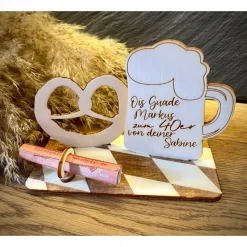 Geldscheinhalter Breze, Bier, Maß, Geldgeschenk, Geburtstag, Fest, Party, Geschenk, Oktoberfest, Wiesn, Bayern, Wunschte