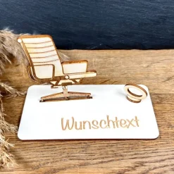 Geldscheinhalter Bürostuhl, Stuhl, Geldgeschenk, Geburtstag, Geschenk, Wunschtext, Personalisierbar