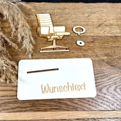 Geldscheinhalter Bürostuhl, Stuhl, Geldgeschenk, Geburtstag, Geschenk, Wunschtext, Personalisierbar
