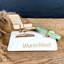 Geldscheinhalter Bürostuhl, Stuhl, Geldgeschenk, Geburtstag, Geschenk, Wunschtext, Personalisierbar