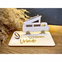 Geldscheinhalter Camper, Wohnmobil, Van, Bulli, VW, Camping, Urlaub, Geburtstag, Geschenk, Wunschtext, Personalisierbar
