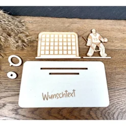 Geldscheinhalter Eishockey, Eishockeyspieler, Torhüter, Goalie, Geldgeschenk, Geburtstag, Geschenk, Wunschtext, Personal