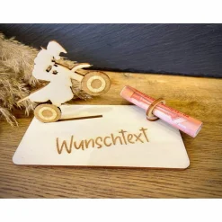 Geldscheinhalter Enduro, Motorrad, Geburtstag, Führerschein, Geschenk, Wunschtext, Personalisierbar