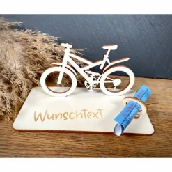 Geldscheinhalter Fahrrad, Geldgeschenk, Geburtstag, Rad, Geschenk, Wunschtext, Personalisierbar