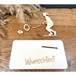 Geldscheinhalter Feldhockey, Feldhockeyspielerin, Geldgeschenk, Geburtstag, Geschenk, Wunschtext, Personalisiert