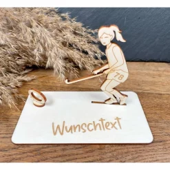 Geldscheinhalter Feldhockey, Feldhockeyspielerin, Geldgeschenk, Geburtstag, Geschenk, Wunschtext, Personalisiert