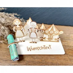 Geldscheinhalter Fest, Dirndl, Geldgeschenk, Geburtstag, Fest, Party, Geschenk, Bayern, Wunschtext, Personalisierbar