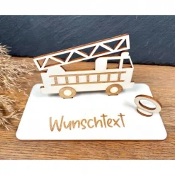 Geldscheinhalter Feuerwehr, Feuerwehrauto, Geburtstag, Geschenk, Wunschtext, Personalisierbar