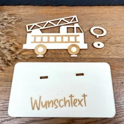 Geldscheinhalter Feuerwehr, Feuerwehrauto, Geburtstag, Geschenk, Wunschtext, Personalisierbar