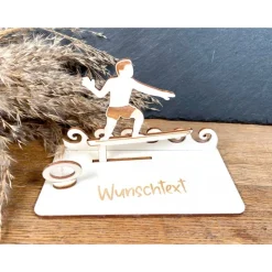 Geldscheinhalter Foiler, Surfen, Surfer, Wasser, Geldgeschenk, Geburtstag, Geschenk, Wunschtext, Personalisierbar