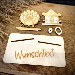 Geldscheinhalter Freizeitpark, Erlebnispark, Geldgeschenk, Geschenk, Wunschtext, Personalisierbar