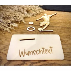 Geldscheinhalter Fußballspieler, Geldgeschenk, Geburtstag, Wunschtext, Personalisierbar