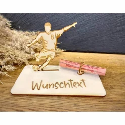 Geldscheinhalter Fußballspieler, Geldgeschenk, Geburtstag, Wunschtext, Personalisierbar