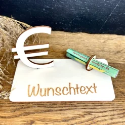 Geldscheinhalter Geld, Universell, Euro, Geldgeschenk, Geburtstag, Geschenk, Wunschtext, Personalisiert