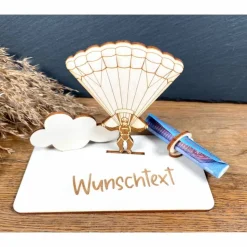 Geldscheinhalter Gleitschirm, Fallschirm, Paragleiter, Geldgeschenk, Geburtstag, Geschenk, Wunschtext, Personalisierbar