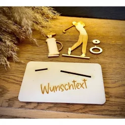 Geldscheinhalter Golf, Golfer, Golfspieler, Geldgeschenk, Geburtstag, Geschenk, Wunschtext, Personalisierbar