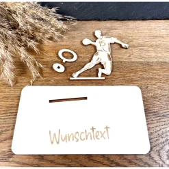 Geldscheinhalter Handball, Handballspieler, Geldgeschenk, Geburtstag, Wunschtext, Personalisierbar