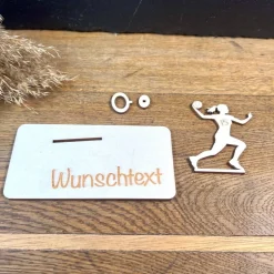 Geldscheinhalter Handball, Handballspieler, Geldgeschenk, Geburtstag, Wunschtext, Personalisierbar