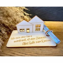 Geldscheinhalter Haus, Hausbau, Einweihung, Richtfest, Geburtstag, Geschenk, Wunschtext, Personalisierbar