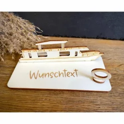 Geldscheinhalter Hausboot, Boot, Schiff, Urlaub, Reise, Geldgeschenk, Geburtstag, Geschenk, Wunschtext, Personalisierbar