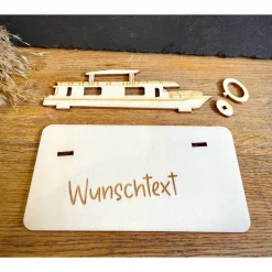 Geldscheinhalter Hausboot, Boot, Schiff, Urlaub, Reise, Geldgeschenk, Geburtstag, Geschenk, Wunschtext, Personalisierbar