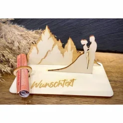 Geldscheinhalter Hochzeit, Hochzeitspaar, Berge, Wandern, Geldgeschenk, Geschenk, Wunschtext, Personalisierbar