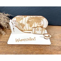 Geldscheinhalter Hochzeit, Hochzeitspaar, Reise, Weltreise, Geldgeschenk, Geschenk, Wunschtext, Personalisierbar