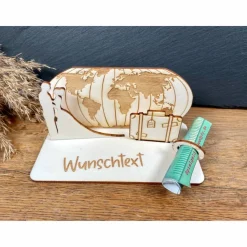 Geldscheinhalter Hochzeit, Hochzeitspaar, Reise, Weltreise, Geldgeschenk, Geschenk, Wunschtext, Personalisierbar