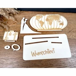 Geldscheinhalter Hochzeit, Hochzeitspaar, Reise, Weltreise, Geldgeschenk, Geschenk, Wunschtext, Personalisierbar