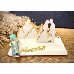 Geldscheinhalter Hochzeit, Hochzeitspaar, Berge, Wandern, Geldgeschenk, Geschenk, Wunschtext, Personalisierbar