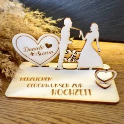 Geldscheinhalter Hochzeit, Hochzeitspaar, Herz, Geldgeschenk, Geschenk, Wunschtext, Personalisierbar