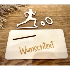 Geldscheinhalter Joggen, Laufen, Geldgeschenk, Geburtstag, Geschenk, Wunschtext, Personalisiert