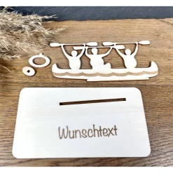 Geldscheinhalter Kanu, Kajak, Paddeln, Boot, Geldgeschenk, Geburtstag, Geschenk, Wunschtext, Personalisierbar