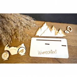 Geldscheinhalter Motorradtour, Urlaub, Bergtour, Pyrenäen, Geldgeschenk, Geburtstag, Geschenk, Wunschtext, Personalisier