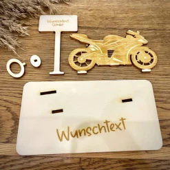 Geldscheinhalter Motorrad, Rennmaschine, Geburtstag, Führerschein, Geschenk, Wunschtext, Personalisierbar