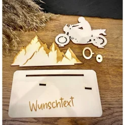 Geldscheinhalter Motorradtour, Urlaub, Bergtour, Pyrenäen, Geldgeschenk, Geburtstag, Geschenk, Wunschtext, Personalisier