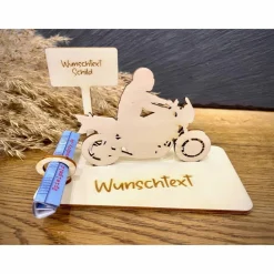 Geldscheinhalter Motorrad, Motorradfahrer, Geburtstag, Führerschein, Geschenk, Wunschtext, Personalisierbar
