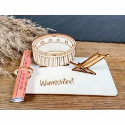 Geldscheinhalter Pool, Whirlpool, Wellness, Erholung, Entspannung, Geldgeschenk, Geburtstag, Geschenk, Wunschtext, Perso