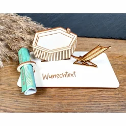 Geldscheinhalter Pool, Whirlpool, Wellness, Erholung, Entspannung, Geldgeschenk, Geburtstag, Geschenk, Wunschtext, Perso