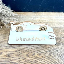 Geldscheinhalter Rennwagen, Rennauto, Auto, Geburtstag, Führerschein, Geschenk, Wunschtext, Personalisierbar
