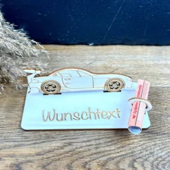 Geldscheinhalter Rennwagen, Rennauto, Auto, Geburtstag, Führerschein, Geschenk, Wunschtext, Personalisierbar