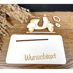 Geldscheinhalter Roller, Vespa, Geburtstag, Führerschein, Geschenk, Wunschtext, Personalisierbar