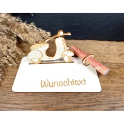 Geldscheinhalter Roller, Vespa, Geburtstag, Führerschein, Geschenk, Wunschtext, Personalisierbar